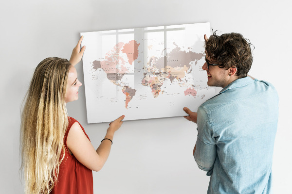 Magnetic dry erase board A memory map with your favorite photos