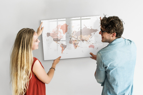 Magnetic dry erase board A memory map with your favorite photos