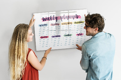 Magnetic dry erase board Weekly planner with space for photos