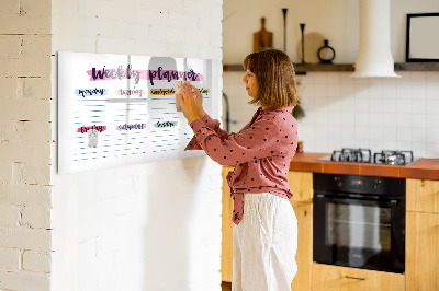 Magnetic dry erase board Weekly planner with space for photos