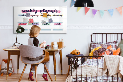 Magnetic dry erase board Weekly planner with space for photos
