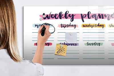 Magnetic dry erase board Weekly planner with space for photos