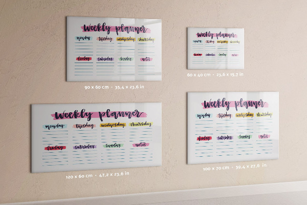 Magnetic dry erase board Weekly planner with space for photos