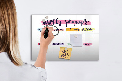 Magnetic dry erase board Weekly planner with space for photos