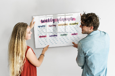 Magnetic dry erase board Weekly planner with space for photos