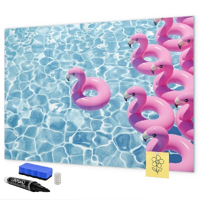 Dry erase board magnetic Joyful moments by the water with flamingos