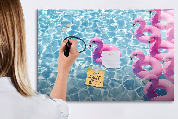 Dry erase board magnetic Joyful moments by the water with flamingos