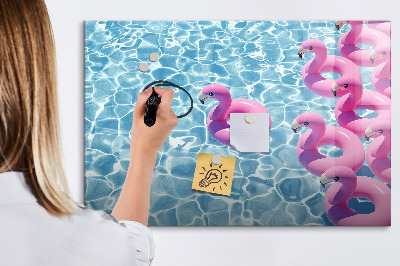 Dry erase board magnetic Joyful moments by the water with flamingos