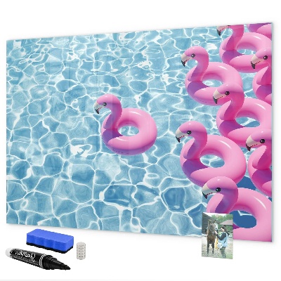 Dry erase board magnetic Joyful moments by the water with flamingos