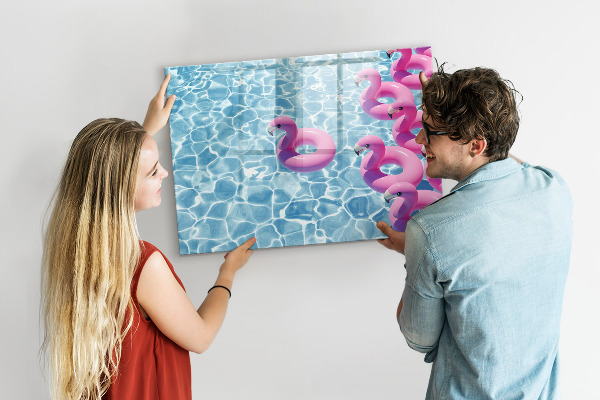 Dry erase board magnetic Joyful moments by the water with flamingos