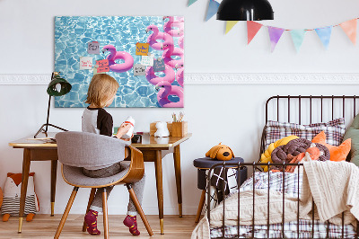 Dry erase board magnetic Joyful moments by the water with flamingos
