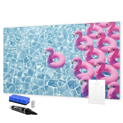 Dry erase board magnetic Joyful moments by the water with flamingos