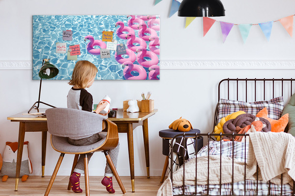 Dry erase board magnetic Joyful moments by the water with flamingos
