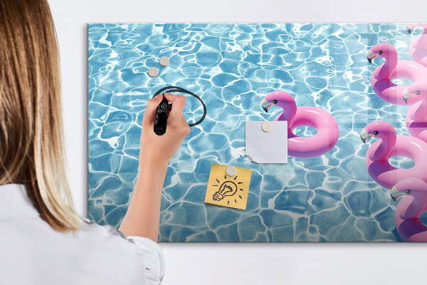 Dry erase board magnetic Joyful moments by the water with flamingos