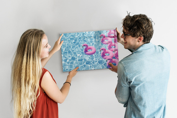 Dry erase board magnetic Joyful moments by the water with flamingos