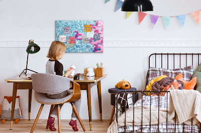 Dry erase board magnetic Joyful moments by the water with flamingos