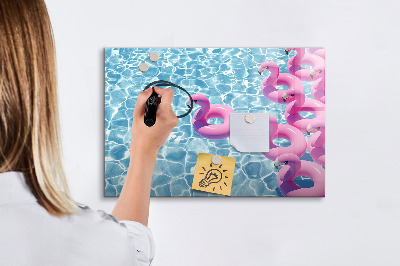 Dry erase board magnetic Joyful moments by the water with flamingos