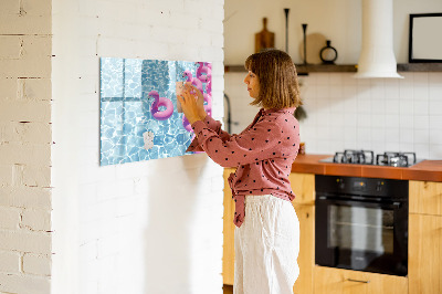 Dry erase board magnetic Joyful moments by the water with flamingos