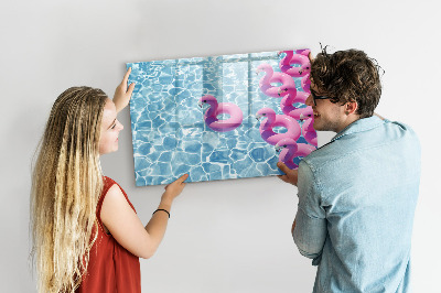 Dry erase board magnetic Joyful moments by the water with flamingos