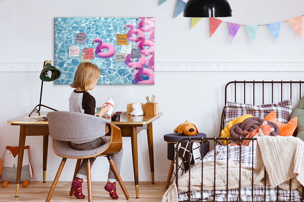 Dry erase board magnetic Joyful moments by the water with flamingos