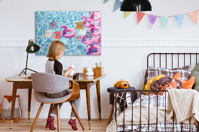 Dry erase board magnetic Joyful moments by the water with flamingos