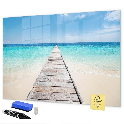 Magnetic dry erase board A beach with memories and photos