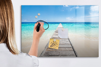 Magnetic dry erase board A beach with memories and photos