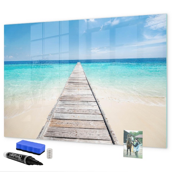Magnetic dry erase board A beach with memories and photos