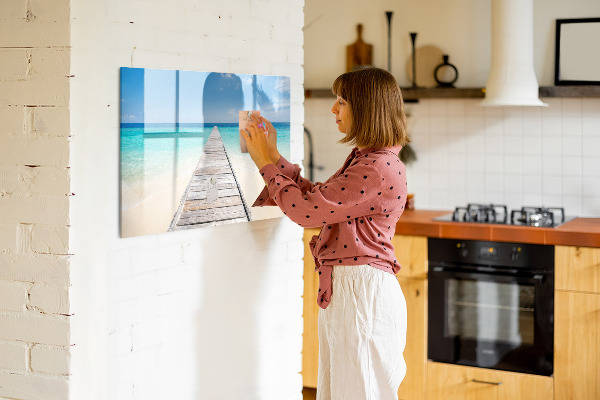 Magnetic dry erase board A beach with memories and photos