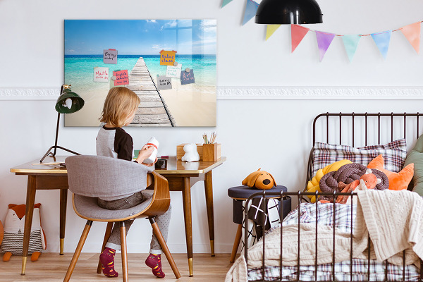 Magnetic dry erase board A beach with memories and photos