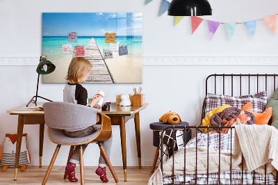 Magnetic dry erase board A beach with memories and photos