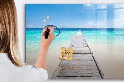 Magnetic dry erase board A beach with memories and photos