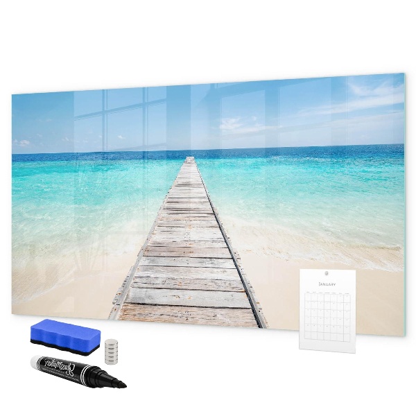 Magnetic dry erase board A beach with memories and photos