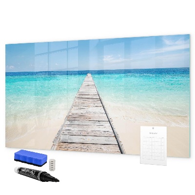 Magnetic dry erase board A beach with memories and photos