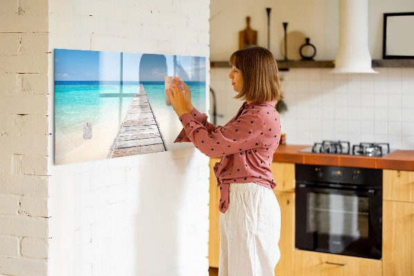 Magnetic dry erase board A beach with memories and photos