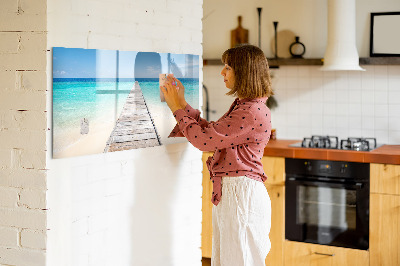 Magnetic dry erase board A beach with memories and photos