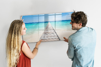 Magnetic dry erase board A beach with memories and photos