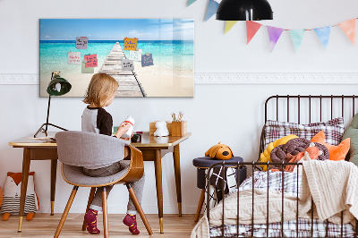 Magnetic dry erase board A beach with memories and photos
