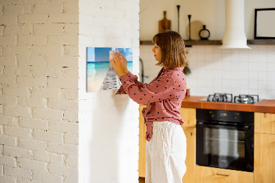 Magnetic dry erase board A beach with memories and photos