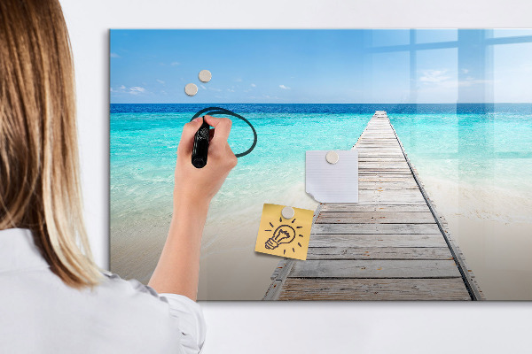 Magnetic dry erase board A beach with memories and photos