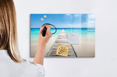 Magnetic dry erase board A beach with memories and photos