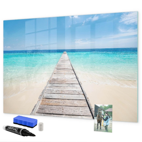 Magnetic dry erase board A beach with memories and photos