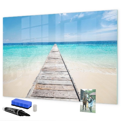 Magnetic dry erase board A beach with memories and photos