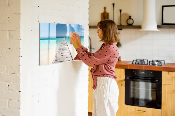 Magnetic dry erase board A beach with memories and photos