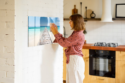Magnetic dry erase board A beach with memories and photos