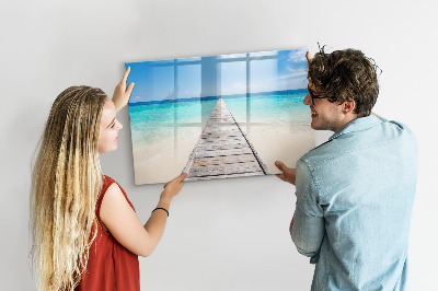 Magnetic dry erase board A beach with memories and photos