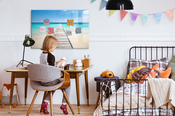 Magnetic dry erase board A beach with memories and photos
