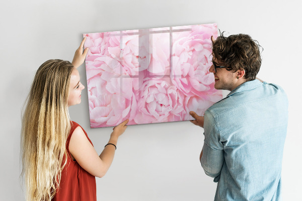Dry erase board magnetic Floral motif with space for photos