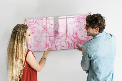 Dry erase board magnetic Floral motif with space for photos