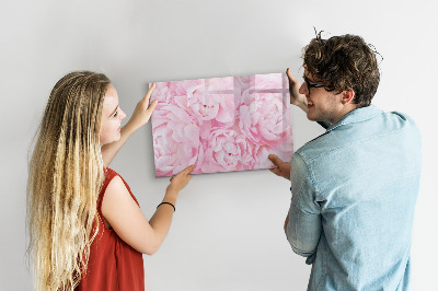Dry erase board magnetic Floral motif with space for photos